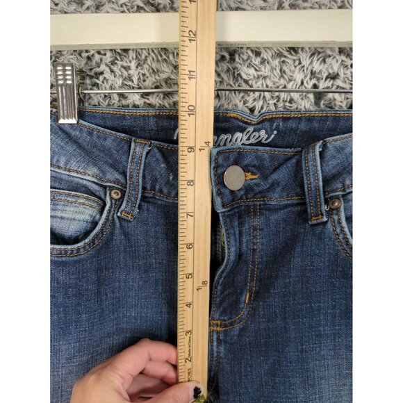 WRANGLER Boot Cut Womens Jeans Size 5/28x31 Dark Wash Country Cowgirl Rodeo Blue - Picture 6 of 10